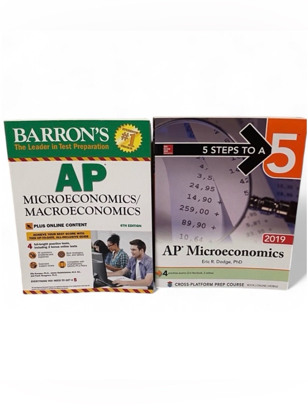 Barron’s AP Micro Macro Economics + 5 Steps Study Guide Exam Prep Book Set